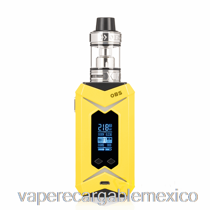 Vape Recargable Obs Bat 218w Y Kit De Inicio Damo Mod Amarillo / Tanque Plateado